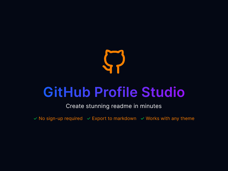 GitHub Profile Studio