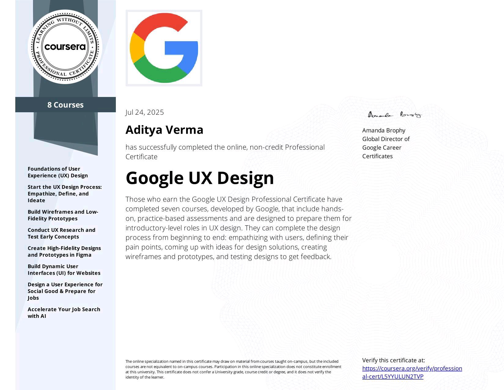 Google UX Design Professional Certificate